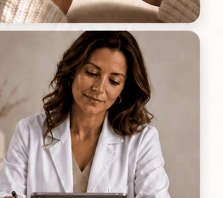 Clinician reviewing patient information on a tablet